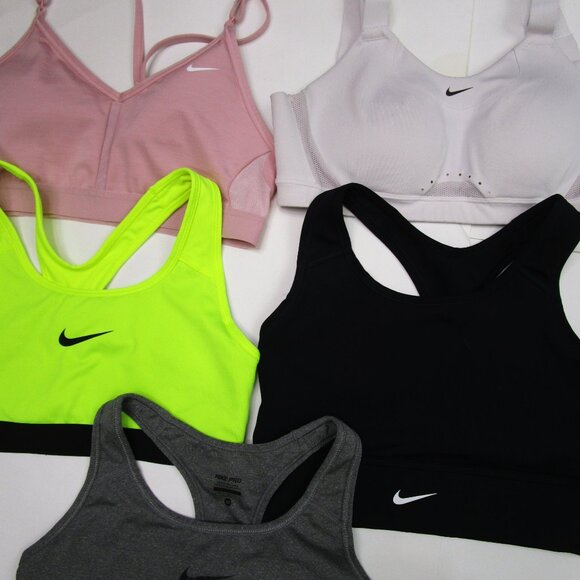 5 Sports Bra Dri Fit Swoosh Pro Racer Back Foam Insert Cups Medium - Picture 2 of 10